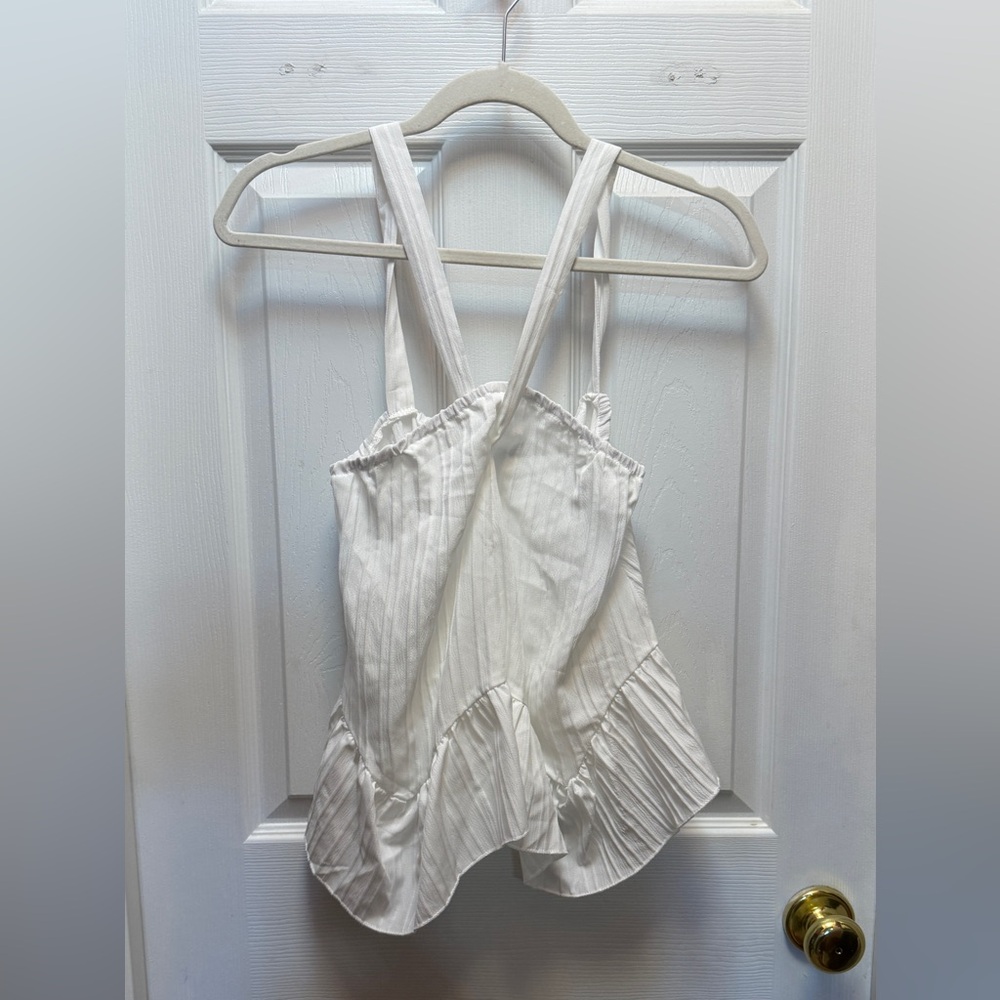White Ruffled Sleeveless Women’s Top